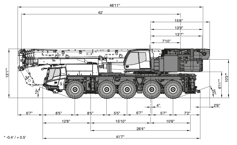 160 Ton Tadano Drawing